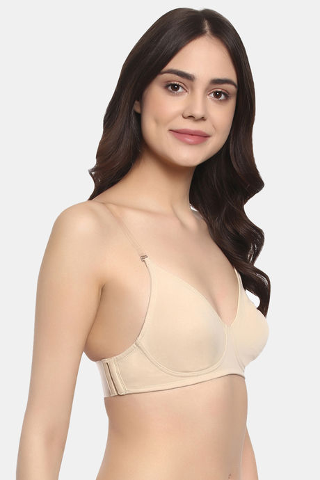 Soie Double Layered Non Wired Medium Coverage Bra - Nude — image 2