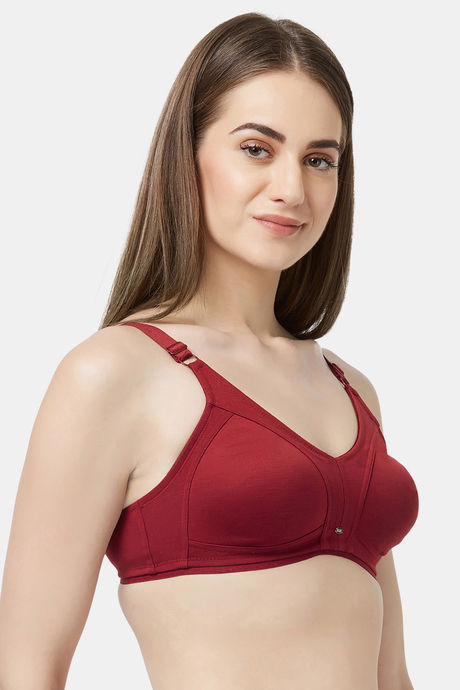 Soie Single Layered Non Wired Full Coverage Bra - Deep Red — image 2
