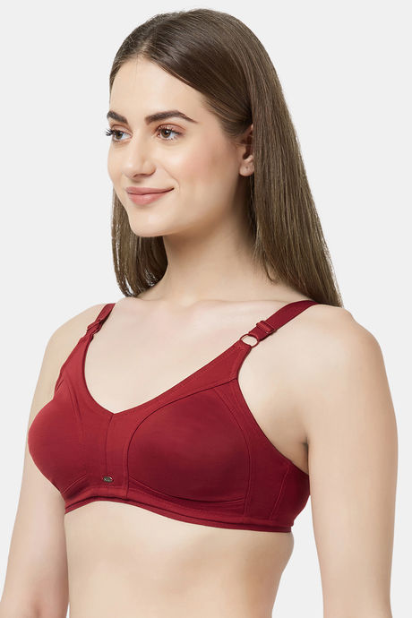 Soie Single Layered Non Wired Full Coverage Bra - Deep Red — image 3