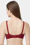 Soie Single Layered Non Wired Full Coverage Bra - Deep Red — thumbnail 4