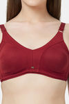 Soie Single Layered Non Wired Full Coverage Bra - Deep Red — thumbnail 6