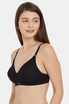 Soie Double Layered Non Wired Full Coverage Bra - Black — thumbnail 3