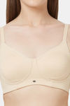 Soie Single Layered Non Wired Full Coverage Bra - Nude — thumbnail 6