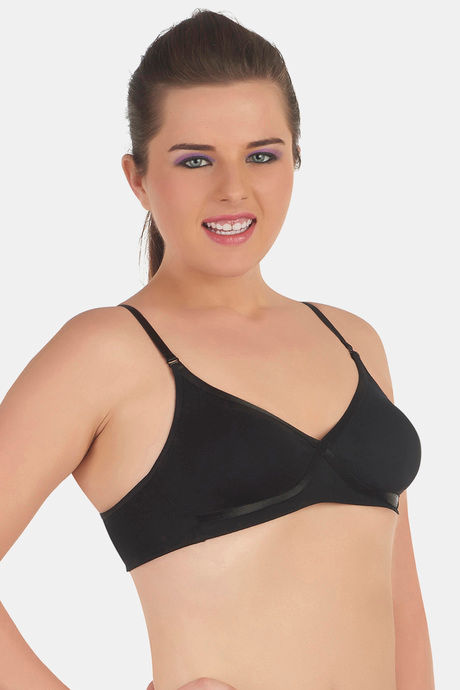 Soie Double Layered Non Wired Medium Coverage Bra - Black — image 2
