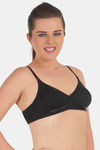 Soie Double Layered Non Wired Medium Coverage Bra - Black — thumbnail 2