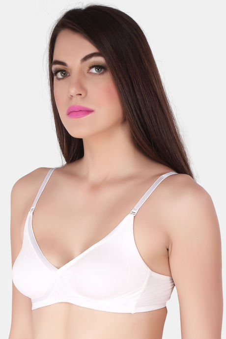Soie Double Layered Non Wired Medium Coverage Bra - White — image 3