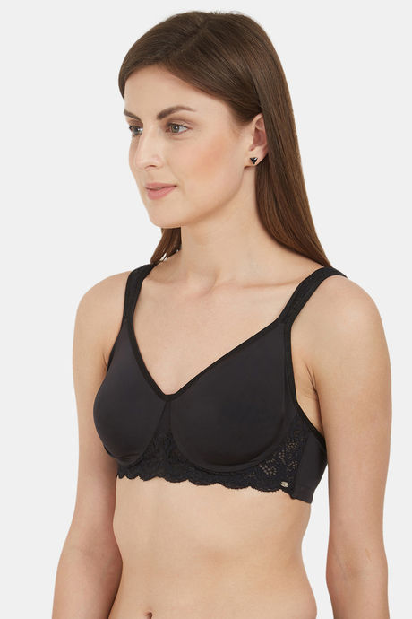 Soie Single Layered Wired Full Coverage T-Shirt Bra - Black — image 2