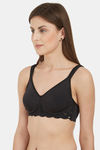 Soie Single Layered Wired Full Coverage T-Shirt Bra - Black — thumbnail 2