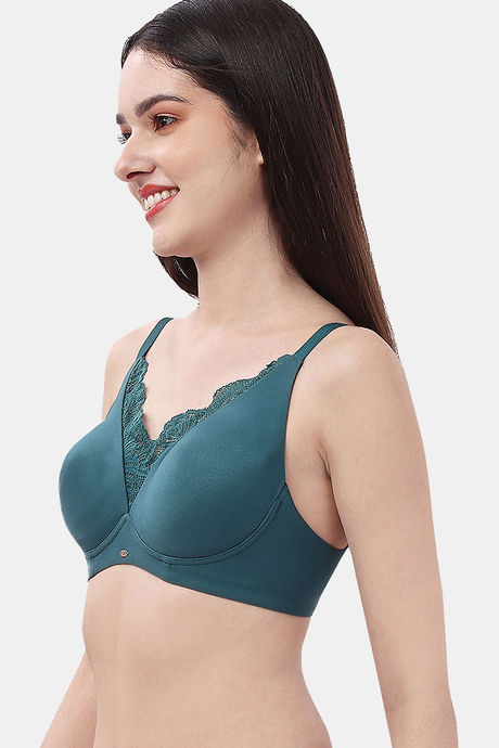 Soie Single Layered Non Wired Medium Coverage Lace Bra - Storm — image 3