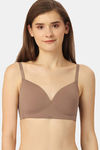 Soie Padded Non Wired Full Coverage T-Shirt Bra - Brownie — thumbnail 1