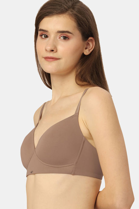 Soie Padded Non Wired Full Coverage T-Shirt Bra - Brownie — image 3