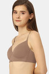 Soie Padded Non Wired Full Coverage T-Shirt Bra - Brownie — thumbnail 3