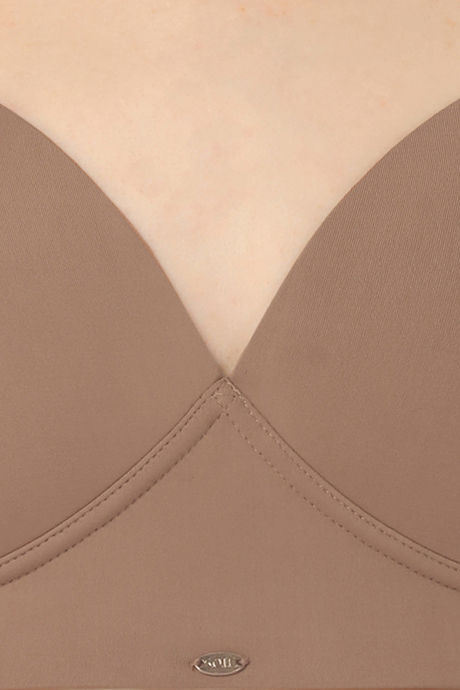 Soie Padded Non Wired Full Coverage T-Shirt Bra - Brownie — image 5