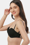 Soie Padded Wired Medium Coverage Pretty Back Bra - Black — thumbnail 3