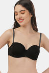 Soie Padded Wired Medium Coverage Pretty Back Bra - Black — thumbnail 7
