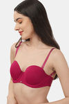 Soie Padded Wired Medium Coverage Pretty Back Bra - Cherry — thumbnail 3