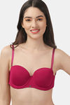 Soie Padded Wired Medium Coverage Pretty Back Bra - Cherry — thumbnail 5