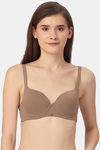 Soie Padded Wired Medium Coverage T-Shirt Bra - Brown — thumbnail 1
