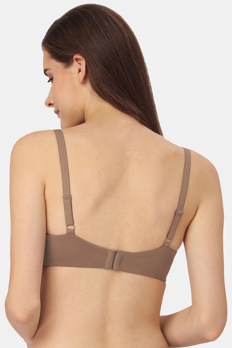 Soie Padded Wired Medium Coverage T-Shirt Bra - Brown — image 2