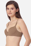 Soie Padded Wired Medium Coverage T-Shirt Bra - Brown — thumbnail 3