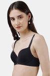 Soie Padded Non Wired Medium Coverage T-Shirt Bra - Black — thumbnail 2