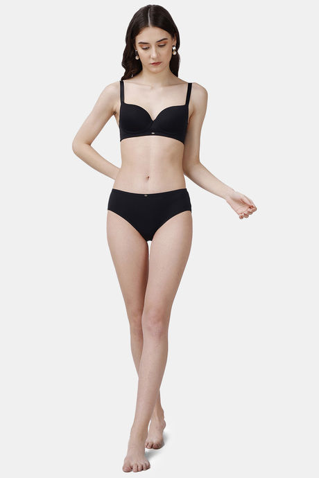 Soie Padded Non Wired Medium Coverage T-Shirt Bra - Black — image 6