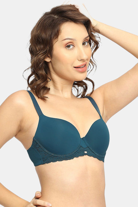 Soie Padded Wired Medium Coverage Super Support Bra - Atlantic — image 3