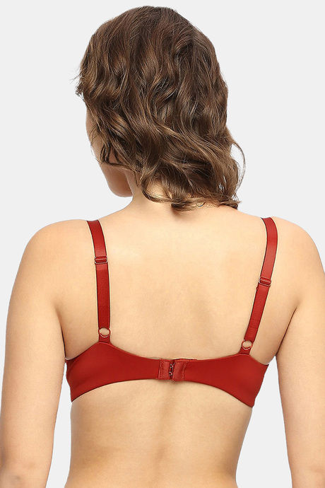 Soie Padded Wired Medium Coverage Super Support Bra - Rust — image 4