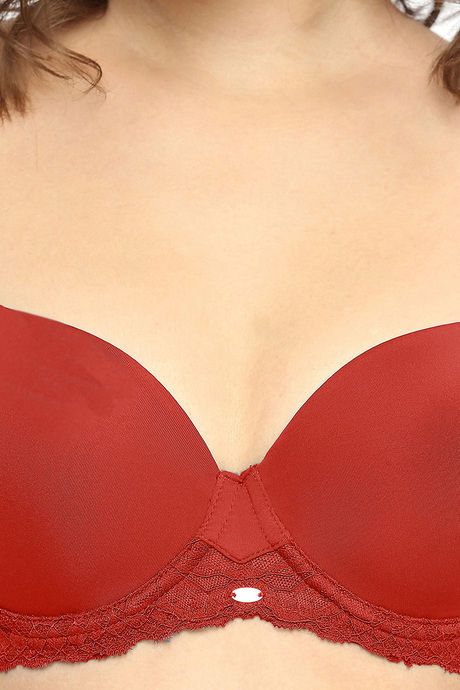 Soie Padded Wired Medium Coverage Super Support Bra - Rust — image 5