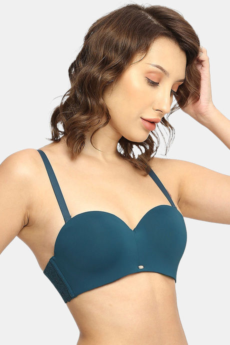 Soie Padded Wired Medium Coverage Strapless Bra - Atlantic — image 3