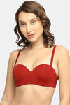 Soie Padded Wired Medium Coverage Strapless Bra - Rust — thumbnail 2
