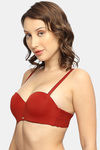 Soie Padded Wired Medium Coverage Strapless Bra - Rust — thumbnail 3