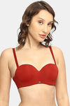 Soie Padded Wired Medium Coverage Strapless Bra - Rust — thumbnail 4