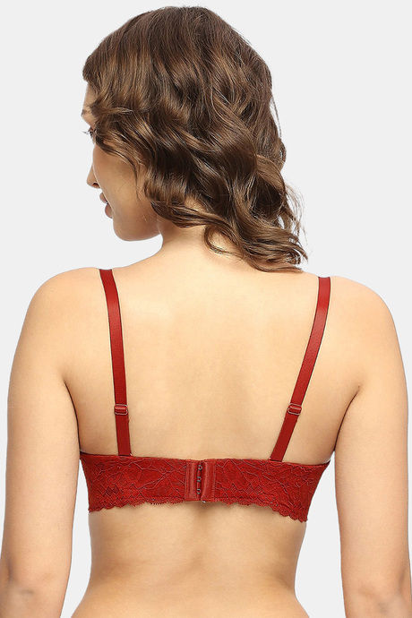 Soie Padded Wired Medium Coverage Strapless Bra - Rust — image 5