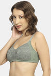 Soie Double Layered Non Wired Full Coverage Lace Bra - Grass — thumbnail 2