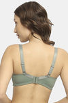 Soie Double Layered Non Wired Full Coverage Lace Bra - Grass — thumbnail 4