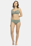 Soie Double Layered Non Wired Full Coverage Lace Bra - Grass — thumbnail 6