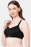 Soie Double Layered Non-Wired Full Coverage Minimiser Bra - Black — thumbnail 3