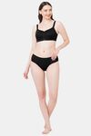 Soie Double Layered Non-Wired Full Coverage Minimiser Bra - Black — thumbnail 4