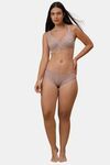 Soie Double Layered Regular Wired Full Coverage Lace Bra - Mushroom — thumbnail 4