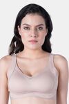 Soie Padded Non-Wired Full Coverage T-Shirt Bra - Beige — thumbnail 1