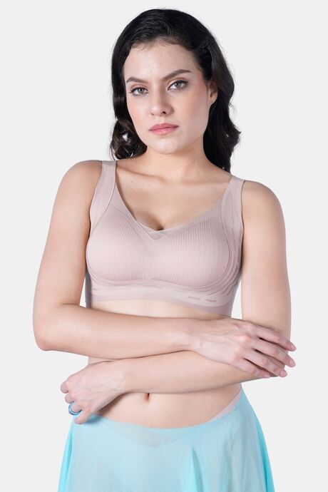 Soie Padded Non-Wired Full Coverage T-Shirt Bra - Beige — image 4