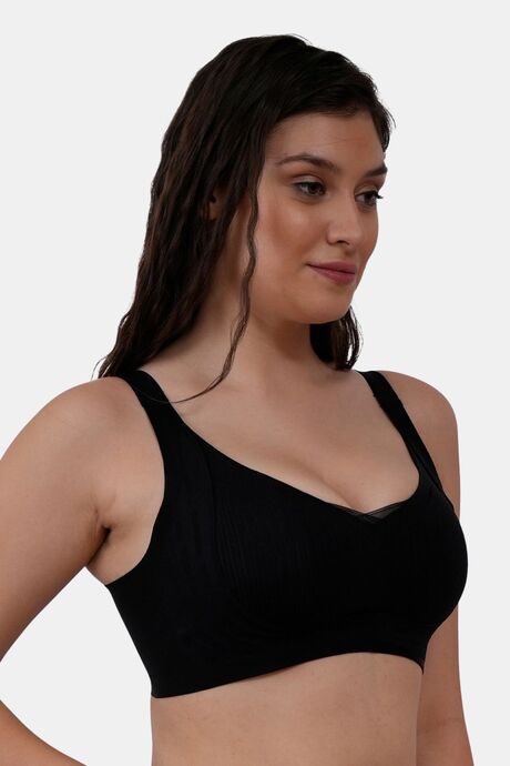 Soie Padded Non-Wired Full Coverage T-Shirt Bra - Black — image 3