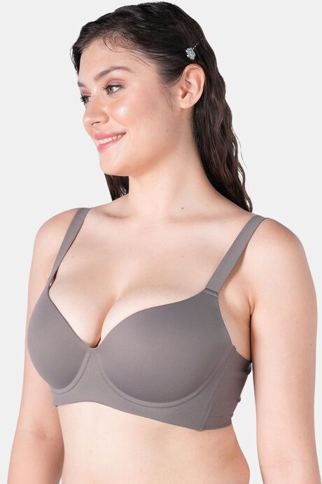 Soie Padded Regular Wired Full Coverage T-Shirt Bra - Granite — image 3