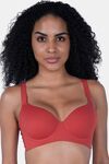 Soie Padded Regular Wired Full Coverage T-Shirt Bra - Rust — thumbnail 1