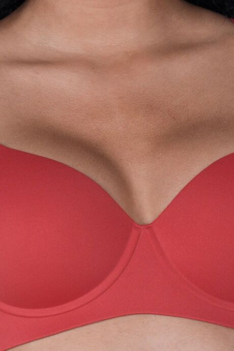 Soie Padded Regular Wired Full Coverage T-Shirt Bra - Rust — image 5