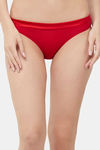 Soie Medium Rise Half Coverage Bikini Panty - Red — thumbnail 1
