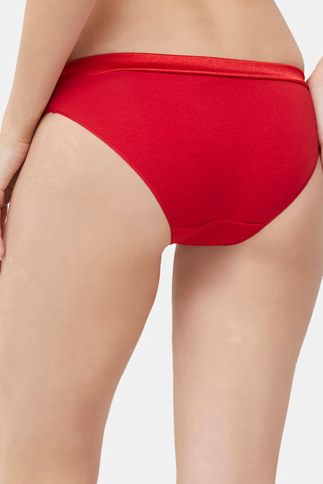 Soie Medium Rise Half Coverage Bikini Panty - Red — image 4