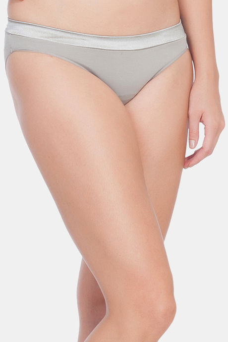 Soie Medium Rise Half Coverage Bikini Panty - Silver Grey — image 2