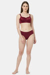 Soie High Rise Half Coverage Hipster Panty - Crimson — thumbnail 5